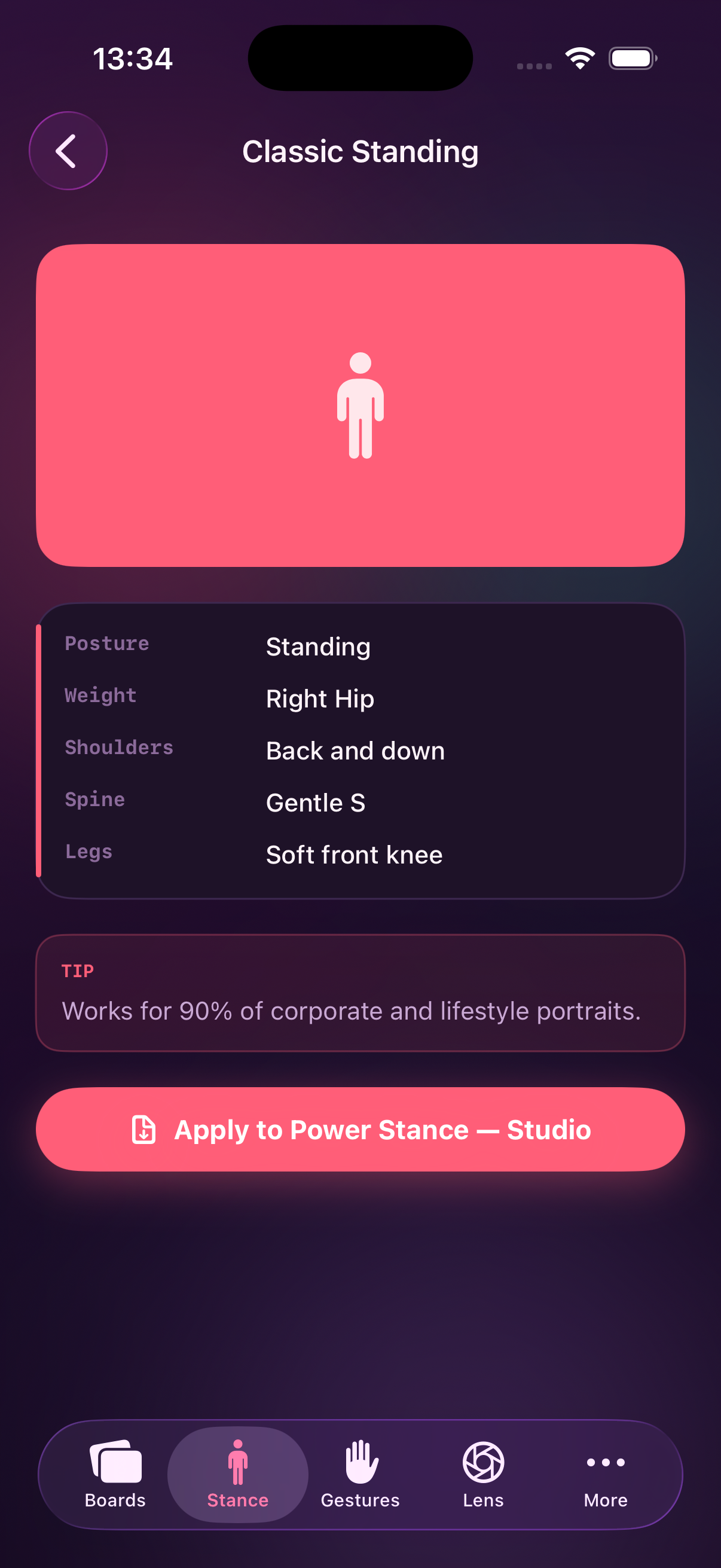 PoseFrame stance library