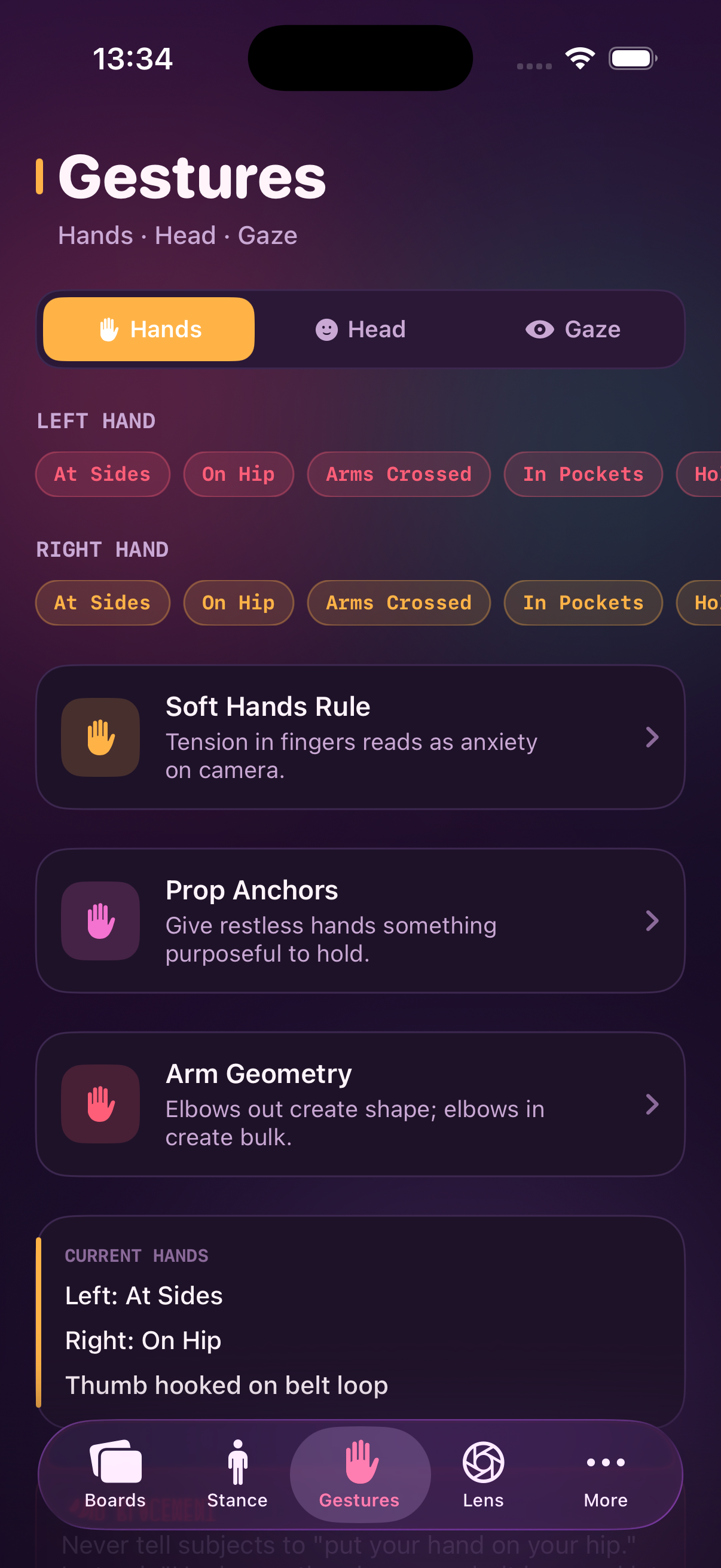 PoseFrame shoot mode with camera